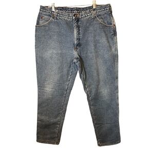 Lands End Mens Sz 42 x 32 Red Polyester Lined Vtg Winter Warm Hunting Jeans